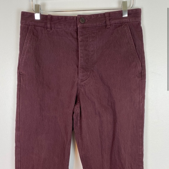 COS Straight Leg Chino Pants Burgundy Ankle Size 8 - Picture 2 of 11